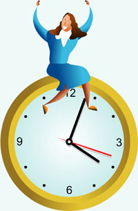 Woman on Clock image - About Time